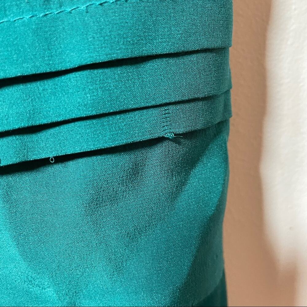 What Goes Around Comes Around Short Sleeve Green Silk‎ Dress M - Picture 9 of 12